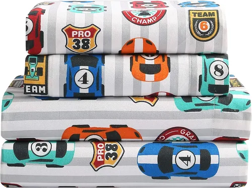 Vista 3 de Kute Kids - Juego de sábanas supersuave, fabricado con diseños y personajes especiales, incluye funda(s) para almohada en tamaño Twin, Full y Queen