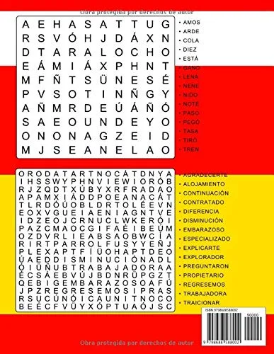 Vista 2 de Sopa De Letras En Español Letra Grande 500 Rompecabezas Para Adultos, Adultos Mayores, Adolescentes (Número 1) 500 Spanish Word Search Puzzle Large