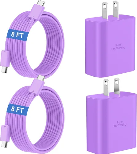 Vista 30 de Cargador súper rápido USB C de 45 W para teléfono Android tipo C, bloque de carga rápida con cable de 5 pies para Samsung Galaxy S26/S26