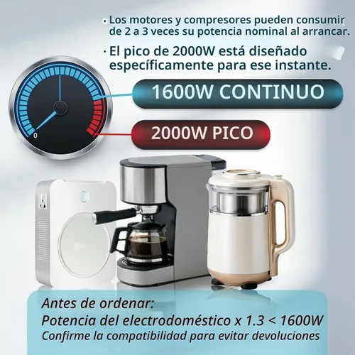 Vista 2 de uyoyous - Convertidor de voltaje de 2000 W, 110 V a 220 V, 120 V a 240 V