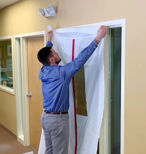 Vista 2 de ZIPWALL ZipDoor ZDM - Kit de puerta magnética, 1 paquete, color blanco