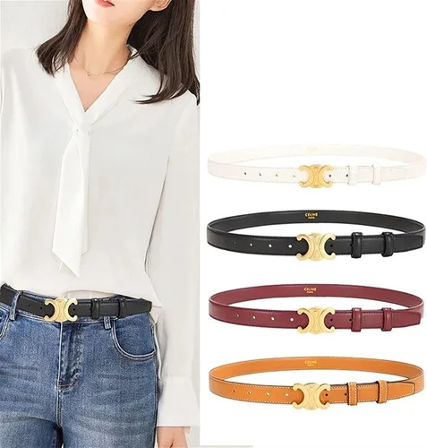 Vista 7 de Géneric Cinturón de cuero ajustado para mujer, cinturón de jeans casual para mujer, hebilla de metal, cinturón formal a juego para pantalones