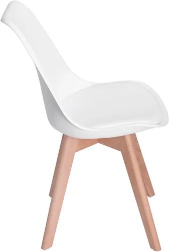 Vista 5 de Homy Casa Juego de sillas de comedor modernas de mediados de siglo, sillas de cocina con cojín de piel sintética suave y patas de madera, sillas