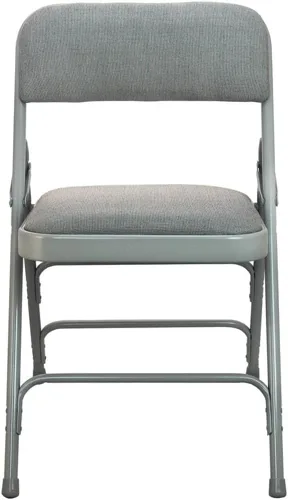 Vista 4 de Flash Furniture Advantage Silla plegable acolchada 1 asiento, tela gris/metal gris
