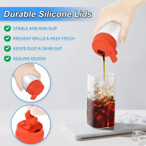 Vista 4 de Cosmos 2 tapas de silicona para latas de refrescos, protector reutilizable antiderrames para latas de refrescos, cerveza, jugo, se adapta a latas