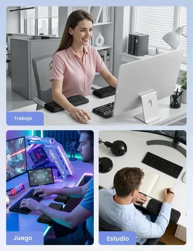 Vista 6 de Vaydeer 2 almohadillas para coderas, coderas en forma de L, cojín de borde de escritorio, ergonómico de espuma viscoelástica, reposamuñecas, teclado