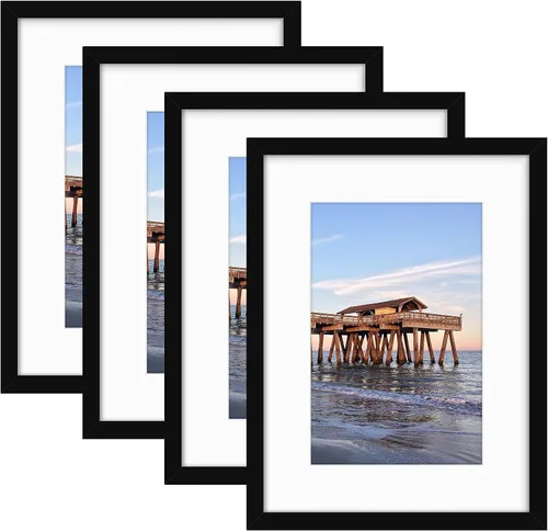 Vista 11 de Golden State Art, Portarretratos de 12 x 16 pulgadas, madera maciza con cristal real, para exhibir fotos de 8 x 12 pulgadas con paspartú o de 12 x