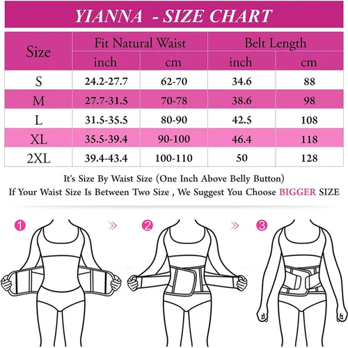 Vista 5 de YIANNA Waist Trainer Belt for Women Waist Trimmer Weight Loss Workout Fitness Back Support Belts