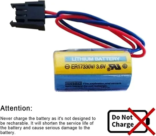Vista 5 de 2 baterías PLC ER17330V/3.6V 1700mAh A6BAT MR-BAT con enchufe para sistema CNC FANUC