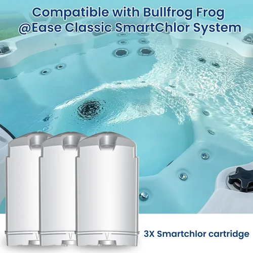 Vista 6 de Cartuchos de repuesto SmartChlor para jacuzzis compatibles con Bullfrog Frog @Ease Classic X Series™ y Stil™, junto con la mayoría de los balnearios