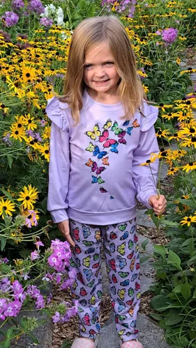 Vista 2 de Conjunto de 2 piezas para niñas pequeñas, sudadera de manga larga + leggings y pantalones para otoño e invierno, conjunto de 2 a 10 años