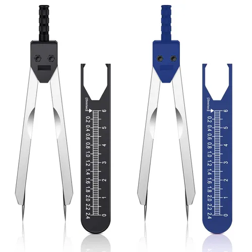 Vista 10 de Frienda 2 piezas de calibrador de ECG calibradores ECG herramienta de medición con regla electrocardiograma divisor de dibujo para enfermería (negro)