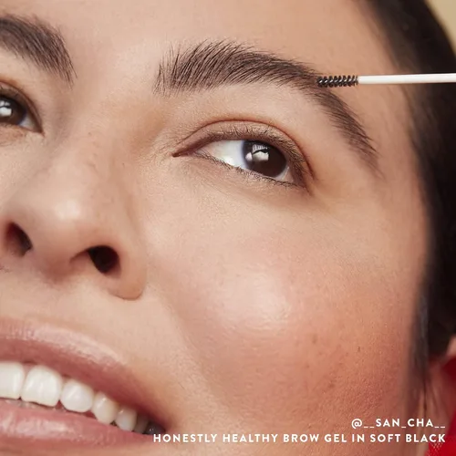 Vista 4 de Honest Beauty Honestly Healthy Brow Gel para cejas de aspecto más completo Fortalece + agrega volumen Aceite de ricino + extracto de trébol rojo