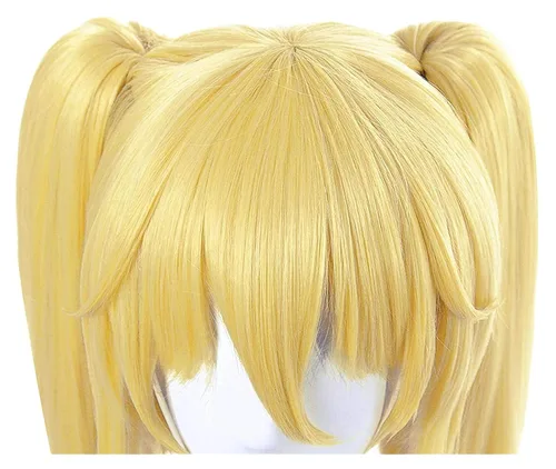 Vista 4 de Kakegurui Mary Saotome - Pelucas de cosplay de color rubio claro, peluca de pelo sintético resistente al calor para mujeres