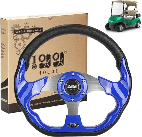 Vista 16 de 10L0L Volante de carrito de golf, diseño universal para Yamaha, EZGO RXV y TXT, Club Car DS, Club Car Precedent Tempo, la mayoría de los carritos