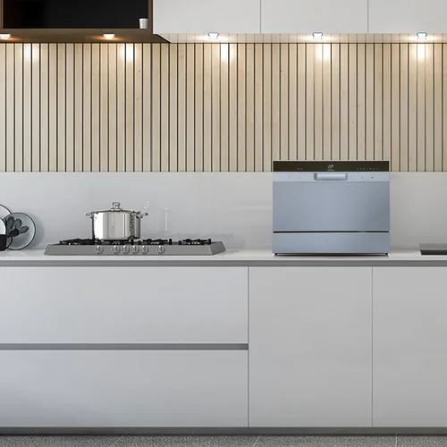 Vista 10 de SPT SD-2224DSB: Lavavajillas de encimera ENERGY STAR con arranque retardado y LED, color plateado
