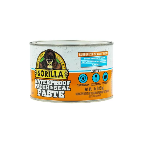 Vista 12 de GORILLA - Pasta selladora de goma impermeable para parche y sellado, negra, lata de 1 libra (paquete de 1)