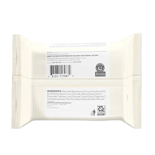 Vista 8 de Aveeno Baby Toallitas para manos y cara sin fragancia con extracto de avena y aloe, toallitas limpiadoras e hidratantes para pieles sensibles, sin
