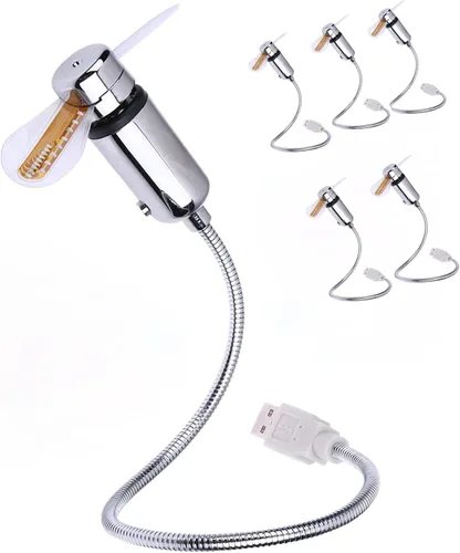Vista 11 de Sokelinn-six Ventilador LED USB, mini ventilador de refrigeración flexible portátil alimentado por USB con interruptor para computadora
