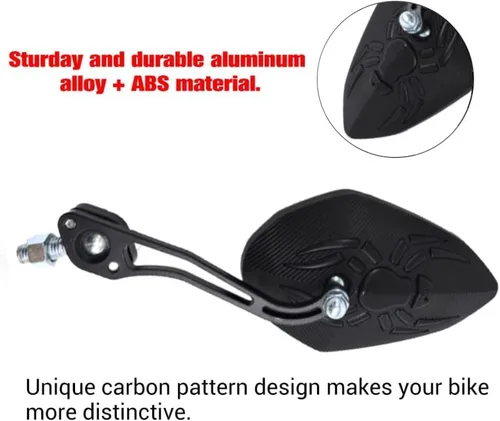 Vista 5 de Espejos de bicicleta para manillar, 2 piezas de seguridad HD espejo retrovisor para manillar, espejos ajustables para bicicleta, espejo retrovisor
