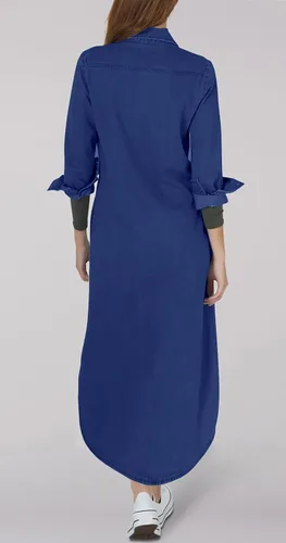 Vista 2 de Kuraki - Vestido camisero largo con botones y estampado, informal para mujer