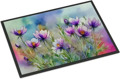 Vista 101 de Caroline's Treasures DAC1621MAT - Felpudo con diseño de camelia en acuarela de 18 x 27 pulgadas, tapete para puerta delantera, para interiores