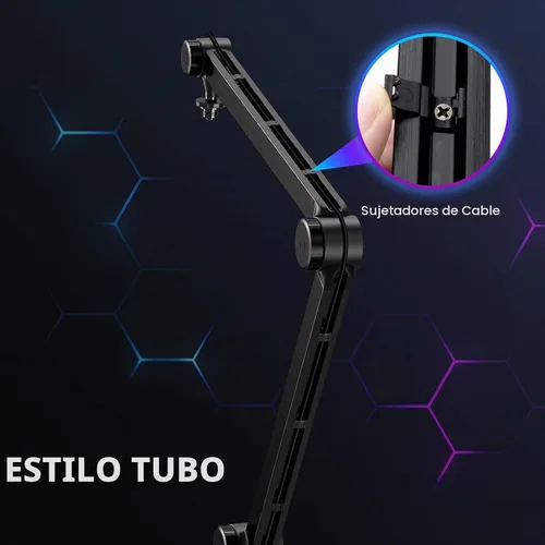 Vista 5 de Youshares Blue Yeti - Soporte de micrófono con filtro pop, brazo de micrófono de alta calidad, brazo de brazo resistente con gestión de cables