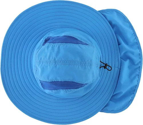 Vista 2 de Home Prefer - Gorra de protección solar SPF 50+ para hombre con ala ancha y solapa para el cuello