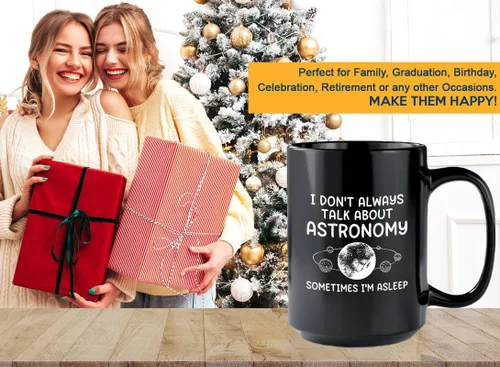Vista 6 de Taza de café Astronomer de 15 onzas, color negro, hablar sobre astronomía A, amante del espacio, física, astomonía