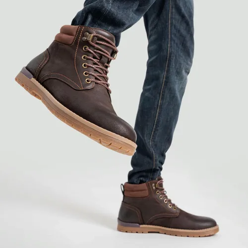 Vista 19 de Vostey - Botas tobilleras con cordones (Chukka), de senderismo, impermeables y estilo informal para hombre