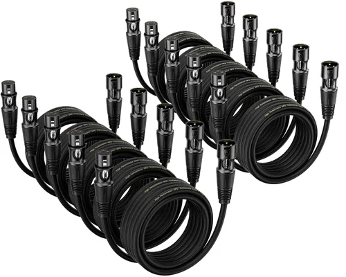 Vista 11 de XLR Cables 3 pies 4 paquetes – Cable de micrófono macho a hembra con 3 pines equilibrados XLR cables de altavoz XLR cable de micrófono