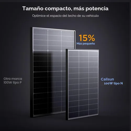 Vista 2 de N-Type 16BB - Panel solar de 100 W, panel solar de 100 W con 25% de módulo fotovoltaico monocristalino de alta eficiencia, compacto que ahorra