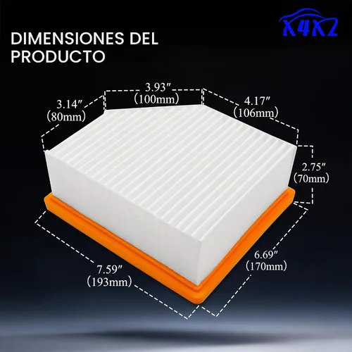 Vista 5 de Filtro de aire de motor 165466RA0A apto para Nissan Rogue 2.5L 2021 2022