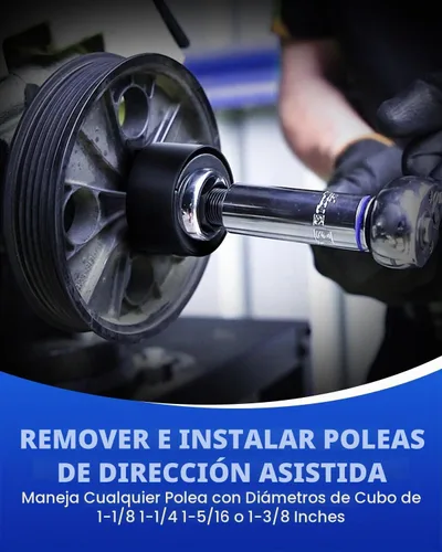 Vista 2 de Orion Motor Tech - Juego de herramientas de extracción e instalación de polea de bomba de dirección asistida, herramientas de extracción e Azul