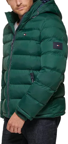 Vista 3 de Tommy Hilfiger Men's Hooded Puffer Jacket (Standard and Big & Tall)