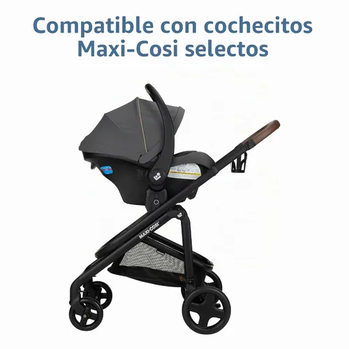 Vista 7 de Maxi-Cosi Mico Pro Asiento de automóvil infantil para bebé con base, silla ventilada, almohadilla suave para reposacabezas, pestillo de fácil