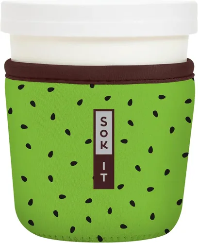 Vista 59 de Sok It IceCreamSok - Funda de neopreno aislada (flores abstractas, pintas de helado cónicas)