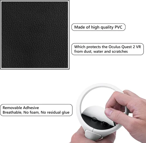 Vista 2 de Geekria Funda protectora para auriculares y controlador de realidad virtual compatible con Oculus Meta Quest 2, funda protectora duradera resistente
