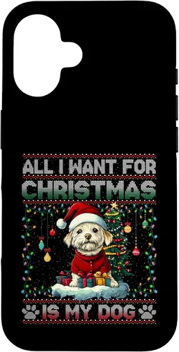 Vista 32 de Maltese Christmas Tree Lights Decorations Dog Lover Xmas Case for iPhone 17