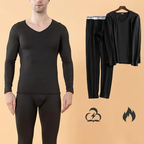 Vista 5 de Long Johns - Ropa interior térmica para hombre, con forro polar, capa base para clima frío, conjunto de ropa interior térmica para hombre, forro