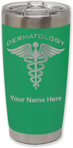 Vista 36 de LaserGram Vaso aislado al vacío de 20 onzas, dermatología, grabado personalizado incluido (negro)