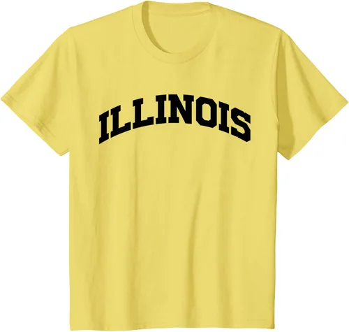 Vista 53 de Illinois Gift - Camiseta de diseño deportivo con texto universitario, gris, S