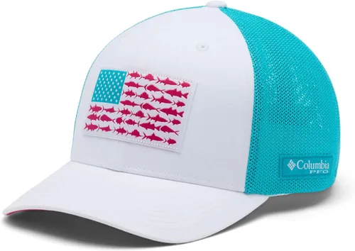 Vista 241 de Columbia Gorra de bola de malla Bandera antigua de malva/blanco/pescado