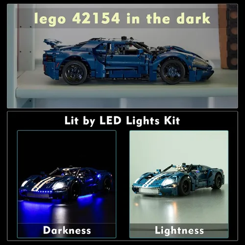 Vista 6 de VONADO Kit de luces LED para Lego 2022 Ford GT 42154, kit de luces Technic Ford GT de bricolaje compatible con automóvil Lego (sin modelo)