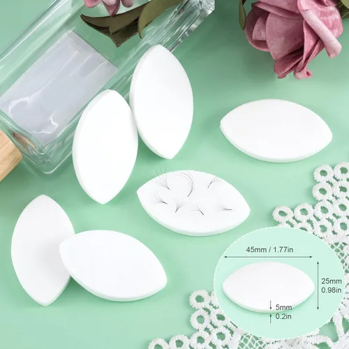 Vista 2 de OIIKI Esponja de práctica en forma de ojo – 10 esponjas de ejercicio de pestañas para principiantes – Suministros para extensiones de pestañas