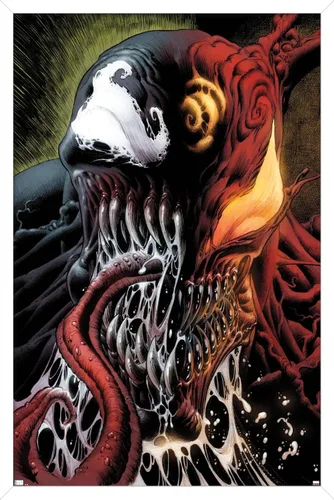 Vista 12 de Trends International Marvel Comics - Carnage - Póster de pared con veneno dividido en la cara, 14.725 x 22.375 pulgadas, versión enmarcada de madera