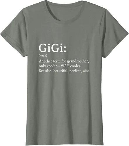 Vista 18 de Gigi Definition - Camiseta de regalo para abuela, cumpleaños y abuela, Negro