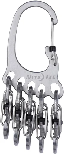 Vista 7 de Nite Ize Bigfoot Locker KeyRack - Soporte de acero inoxidable para coche, casa y otras llaves - Mosquetón con S-Biners - Capacidad para 15 llaves a