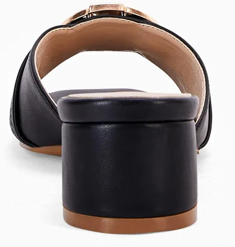 Vista 6 de Sandalias de tacón bajo para mujer, tacones cuadrados, sandalias elegantes y gruesas para fiesta, zapatos casuales