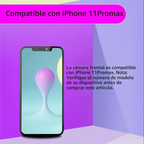 Vista 4 de Reemplazo de la cámara frontal para iPhone 11 Pro Max frente al módulo de lente Cable flexible con luz estructurada Receptor de 12MP Reemplazar